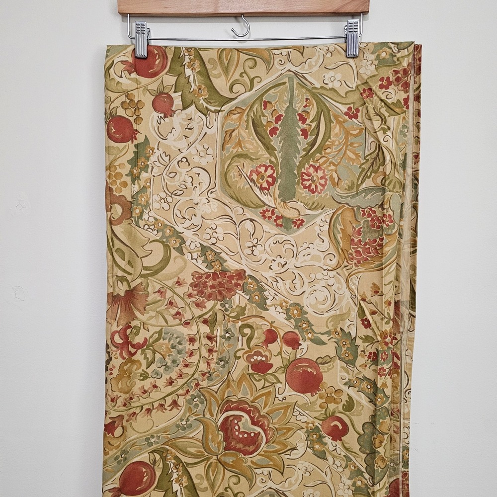 Pottery Barn 2 Delphine‎ Pillow Shams Floral Pomegranate Olive Green Red Organic